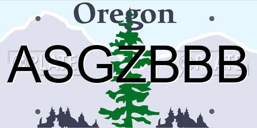 ASGZBBB Oregon License Plate