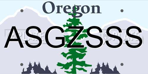 ASGZSSS Oregon License Plate
