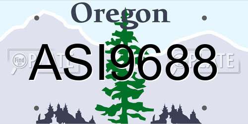 ASI9688 Oregon License Plate