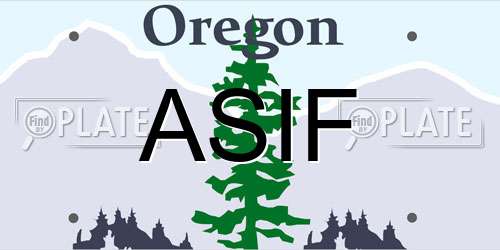 ASIF Oregon License Plate