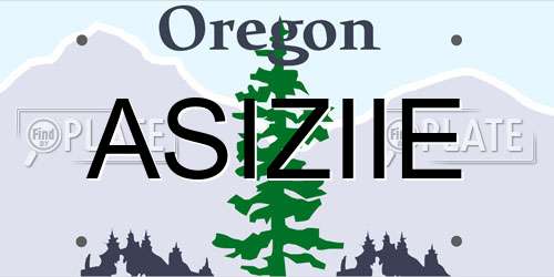 ASIZIIE Oregon License Plate