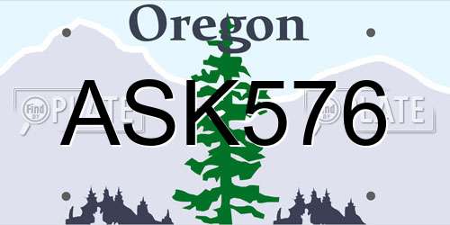 ASK576 Oregon License Plate