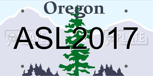 ASL2017 Oregon License Plate