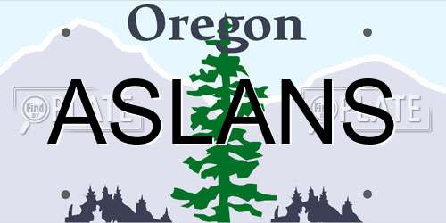 ASLANS Oregon License Plate
