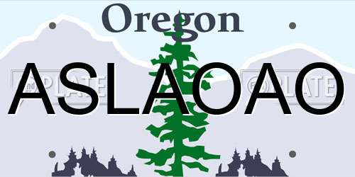 ASLAOAO Oregon License Plate