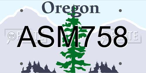 ASM758 Oregon License Plate
