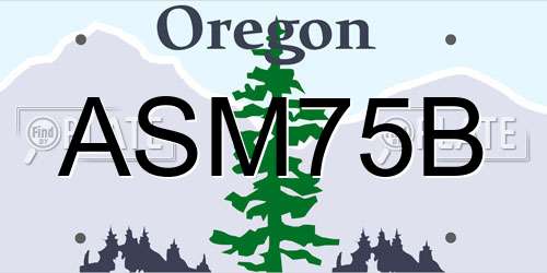 ASM75B Oregon License Plate