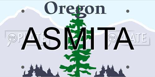 ASMITA Oregon License Plate