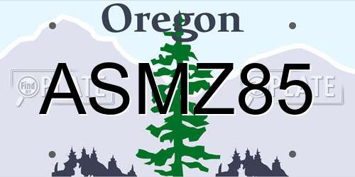 ASMZ85 Oregon License Plate