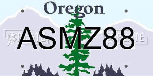 ASMZ88 Oregon License Plate