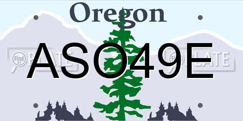 ASO49E Oregon License Plate