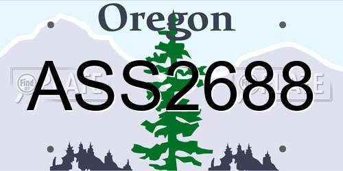 ASS2688 Oregon License Plate