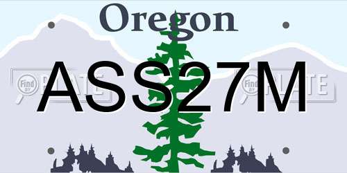ASS27M Oregon License Plate