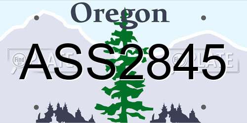 ASS2845 Oregon License Plate