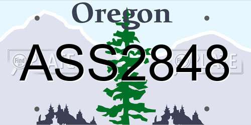 ASS2848 Oregon License Plate