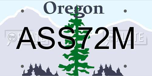 ASS72M Oregon License Plate