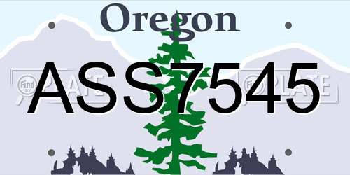 ASS7545 Oregon License Plate
