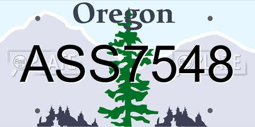 ASS7548 Oregon License Plate