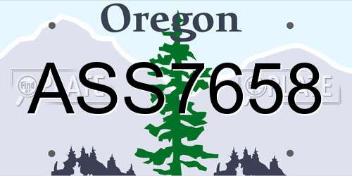 ASS7658 Oregon License Plate