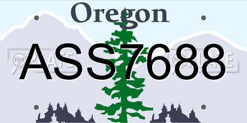ASS7688 Oregon License Plate