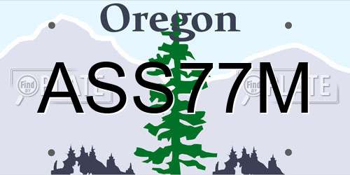 ASS77M Oregon License Plate