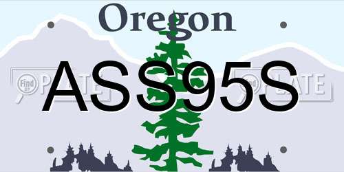 ASS95S Oregon License Plate