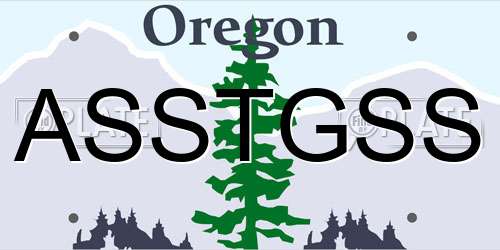 ASSTGSS Oregon License Plate