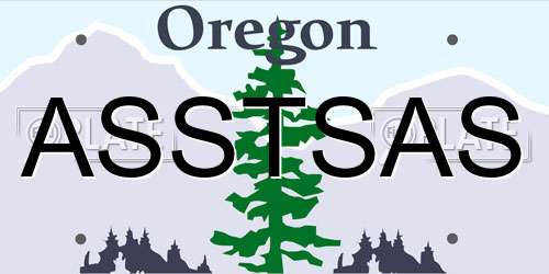 ASSTSAS Oregon License Plate