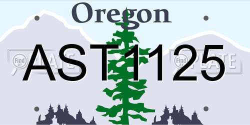AST1125 Oregon License Plate