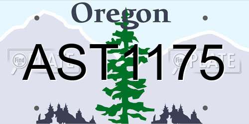 AST1175 Oregon License Plate