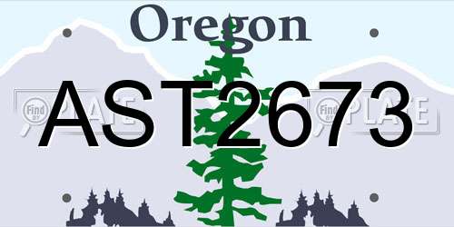 AST2673 Oregon License Plate