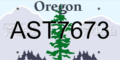AST7673 Oregon License Plate