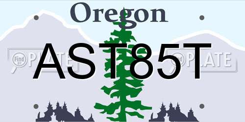 AST85T Oregon License Plate