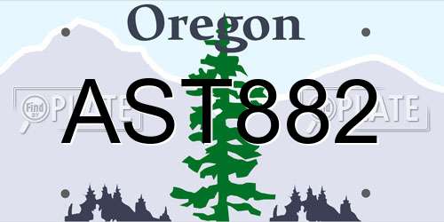 AST882 Oregon License Plate