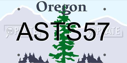 ASTS57 Oregon License Plate