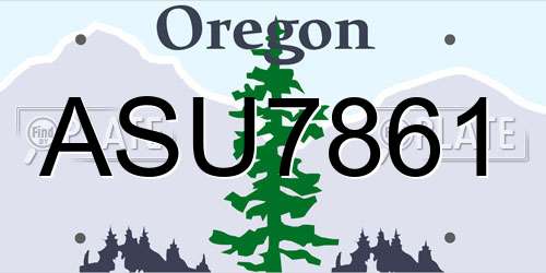ASU7861 Oregon License Plate