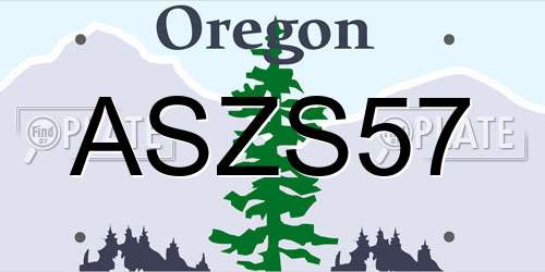 ASZS57 Oregon License Plate