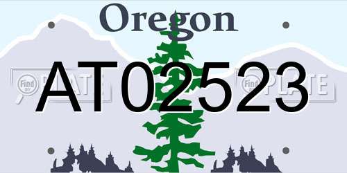 AT02523 Oregon License Plate