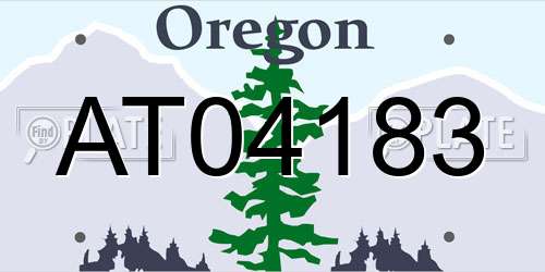 AT04183 Oregon License Plate