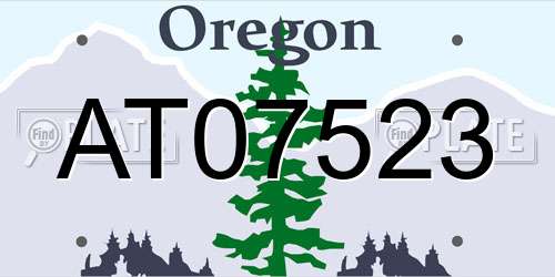AT07523 Oregon License Plate