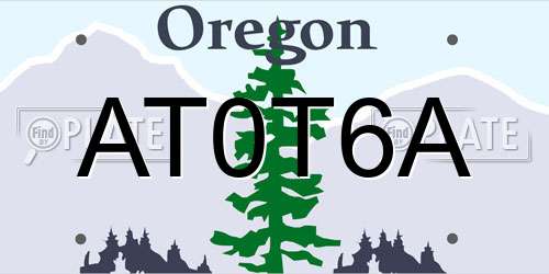 AT0T6A Oregon License Plate