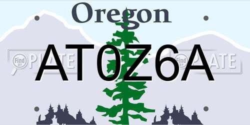 AT0Z6A Oregon License Plate