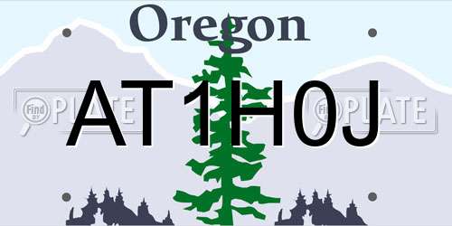 AT1H0J Oregon License Plate