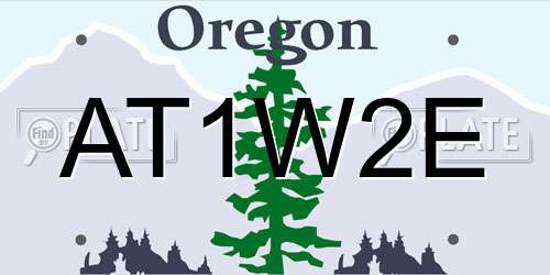 AT1W2E Oregon License Plate