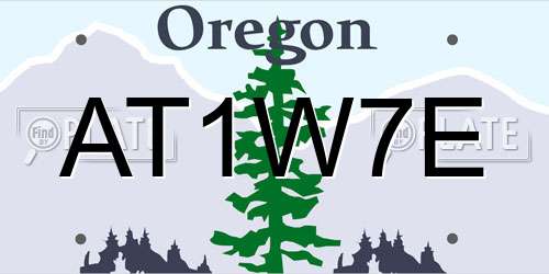 AT1W7E Oregon License Plate