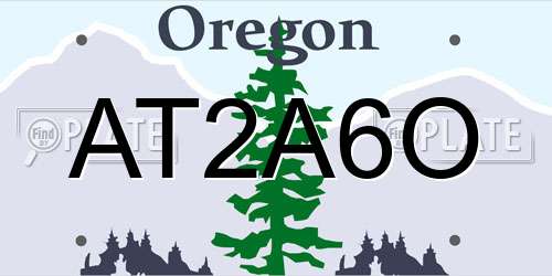 AT2A6O Oregon License Plate