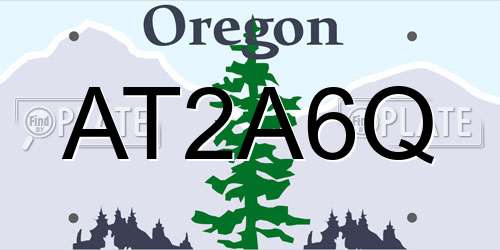 AT2A6Q Oregon License Plate