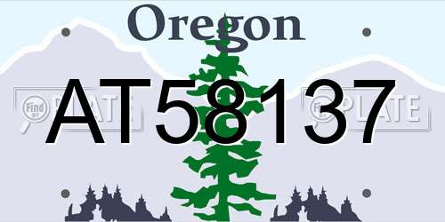 AT58137 Oregon License Plate