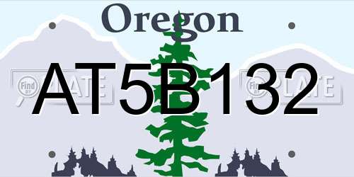 AT5B132 Oregon License Plate