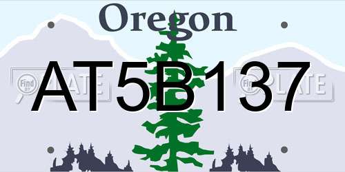 AT5B137 Oregon License Plate